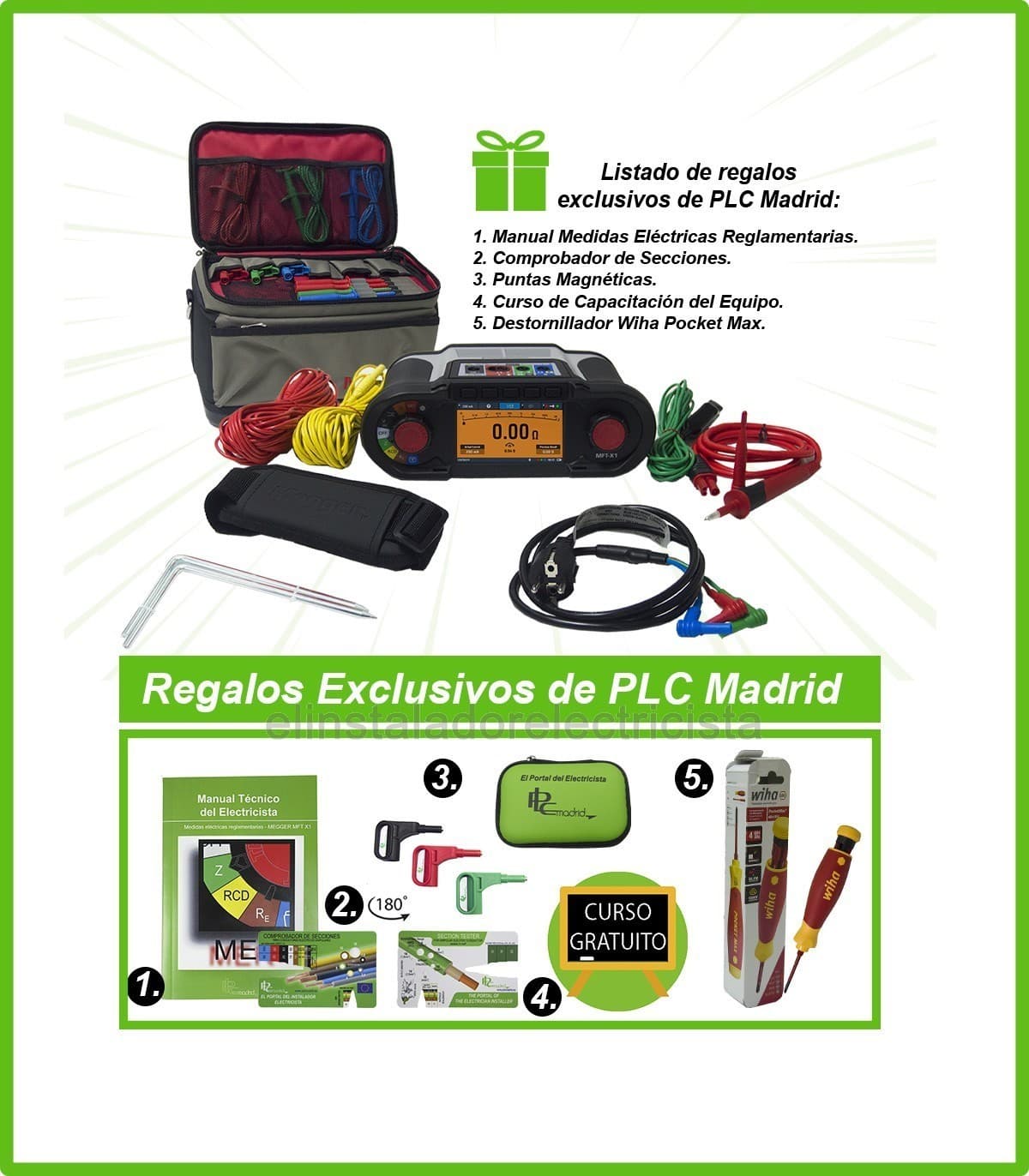 Comprobador Multifunción MFT-X1 de Megger con puntas magnéticas