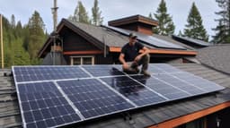 Instalación de paneles solares en tejado residencial